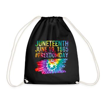 Juneteenth Flag Shirt, June 19th 1865 Freedom Day - Drawstring Bag - black - Front