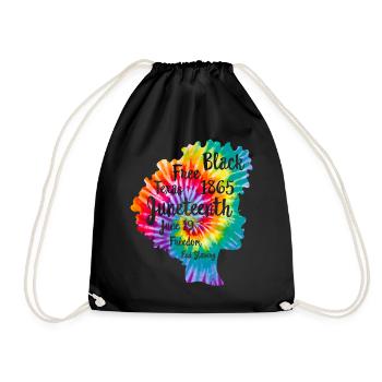 Juneteenth Hemd, Schwarze Frauen Geschenk, Natürliches Haar - Turnbeutel - Schwarz - Vorne