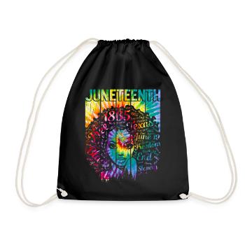 Juneteenth Hemd, Schwarze Frauen Geschenk, Natürliches Haar - Turnbeutel - Schwarz - Vorne