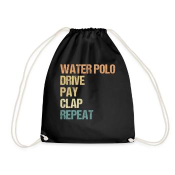 Watersport - Water Polo Drive Pay Clap Repeat - Turnbeutel - Schwarz - Vorne