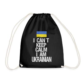 I can not Keep Calm I am Ukrainer - Turnbeutel - Schwarz - Vorne