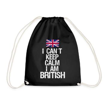 Je ne peux pas garder mon calme Je suis britannique - Sac de sport léger - noir - Devant