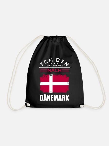 Ich Bin Dann Mal Weg Nach Dänemark Fahne Urlaub - Turnbeutel - Schwarz
