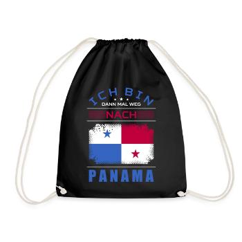 Ich Bin Dann Mal Weg Nach Panama Fahne Urlaub - Turnbeutel - Schwarz - Vorne