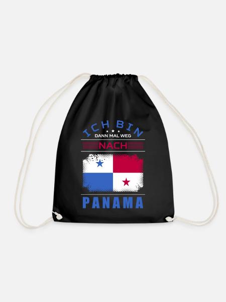 Ich Bin Dann Mal Weg Nach Panama Fahne Urlaub - Turnbeutel - Schwarz
