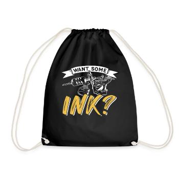 Want some ink? Tattoo Artist Tattoo - Drawstring Bag - black - Front