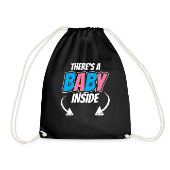 Da Ist Ein Baby Drin Schwanger Baby Inside Süß - Turnbeutel - Schwarz - Vorne