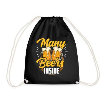 Viele Biere Drinnen Bier Trinken Beer Inside - Turnbeutel - Schwarz - Vorne