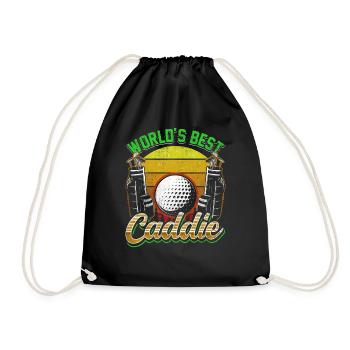 Der Beste Caddie Der Welt Golfen Golfer Golf - Turnbeutel - Schwarz - Vorne