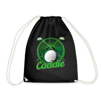 Caddie Golfen Golf Golfer Beruf - Turnbeutel - Schwarz - Vorne