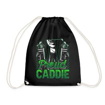 Stolzer Caddie Golfen Golf Golfer Beruf - Turnbeutel - Schwarz - Vorne