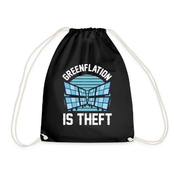 Greenflation is theft energy green inflation - Drawstring Bag - black - Front