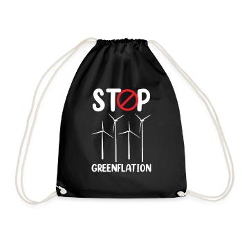 Greenflation Stop Inflation Énergie verte - Sac de sport léger - noir - Devant