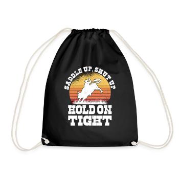 Rodéo Western Cowboy Wild West Retro Horse - Sac de sport léger - noir - Devant