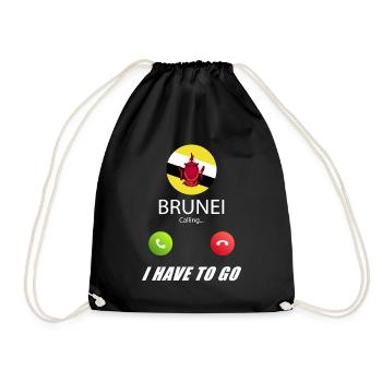 Brunei ruft an Lusiger Flaggen Spruch - Turnbeutel - Schwarz - Vorne