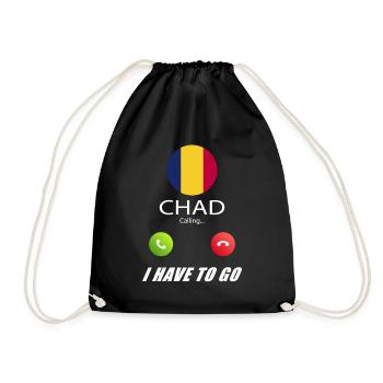 Chad calls lusiger flags saying - Drawstring Bag - black - Front