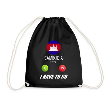 Le Cambodge appelle le slogan du drapeau Lusiger - Sac de sport léger - noir - Devant
