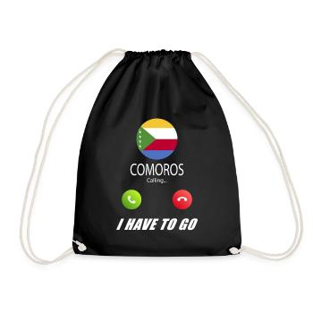 Comoros calls to Lusiger flags saying - Drawstring Bag - black - Front