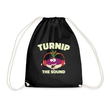 Music Turnip Party Music Lover Vegetable - Drawstring Bag - black - Front