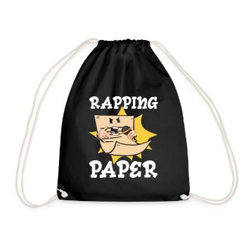 Musik Rappen Musiker Rapper Papier Lieder - Turnbeutel - Schwarz - Vorne