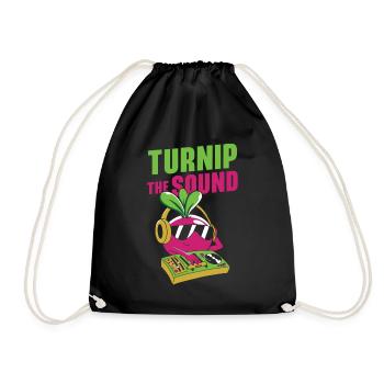 Music Turnip Party Music Lover Vegetable - Drawstring Bag - black - Front