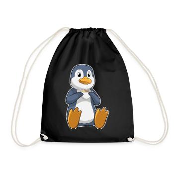 Penguin Coffee Mug - Drawstring Bag - black - Front