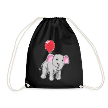 Elephant Balloon - Drawstring Bag - black - Front