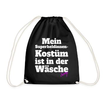 Superheldin Kostüm Ist In Der Wäsche Köln Karneval - Turnbeutel - Schwarz - Vorne