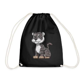 Niedlicher Schwarzer Baby Tiger - Turnbeutel - Schwarz - Vorne