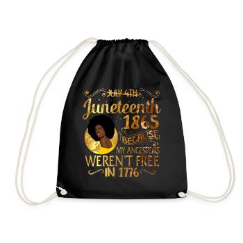 Juneteenth Shirt, Cadeau Femme Noire, Parce que Mon - Sac de sport léger - noir - Devant