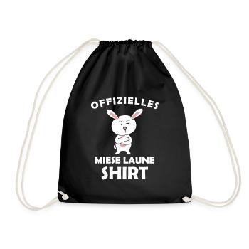 Offizielles Miese Laune Shirt - Turnbeutel - Schwarz - Vorne