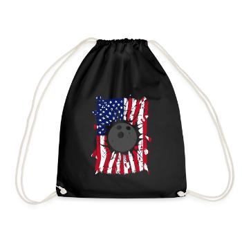Bowling Torn Drapeau américain - Sac de sport léger - noir - Devant