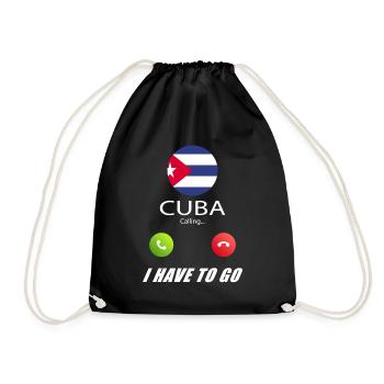 Cuba calls lusiger flags saying - Drawstring Bag - black - Front