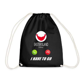 Easter Island calls lusiger flags saying - Drawstring Bag - black - Front