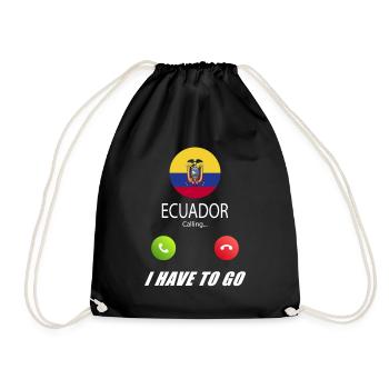 Ecuador calls lusiger flags saying - Drawstring Bag - black - Front