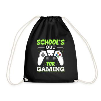 Schools Out For Gaming Last Day of School - Drawstring Bag - black - Front