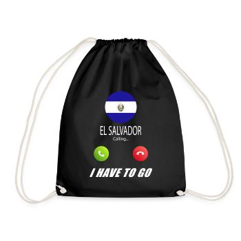 El Salvador calls lusiger flags saying - Drawstring Bag - black - Front