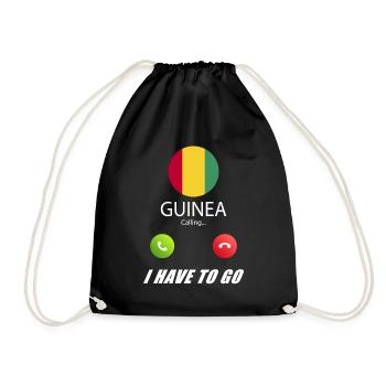 Guinea ruft an Lusiger Flaggen Spruch - Turnbeutel - Schwarz - Vorne