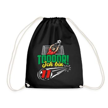 Fußball 11. Geburtstag Jungen Geschenk - Turnbeutel - Schwarz - Vorne