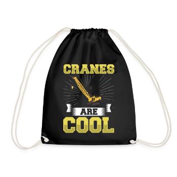 Crane Operator Construction Worker Crane Tower Training - Drawstring Bag - black - Front