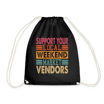 Soutenez vos vendeurs locaux du marché du week-end - Sac de sport léger - noir - Devant