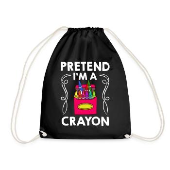 Crayon Box Colored Pencil Wax Case Wax Crayon - Drawstring Bag - black - Front