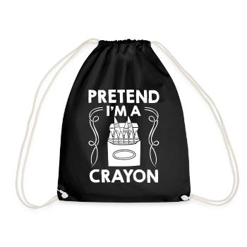 Crayon Box Colored Pencil Wax Case Wax Crayon - Drawstring Bag - black - Front