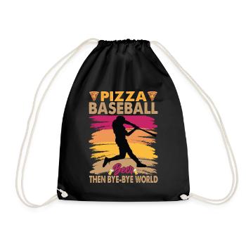 Pizza, Baseball Et, Bière Puis Bye-Bye Monde - Sac de sport léger - noir - Devant