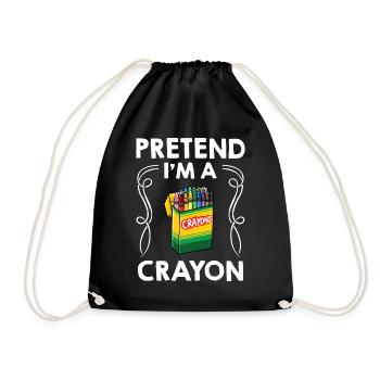 Crayon Box Colored Pencil Wax Case Wax Crayon - Drawstring Bag - black - Front