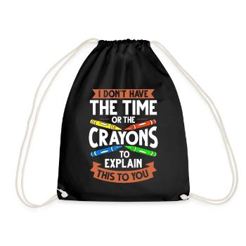 Crayon Box Colored Pencil Wax Case Wax Crayon - Drawstring Bag - black - Front