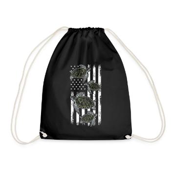 Tortues de mer Tortues Drapeau américain - Sac de sport léger - noir - Devant