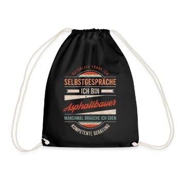 Asphaltbauer Arbeitskollege Kollege Geschenk Retro - Turnbeutel - Schwarz - Vorne