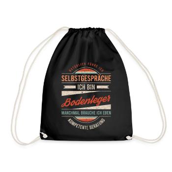 Bodenleger Arbeitskollege Kollege Geschenk Retro - Turnbeutel - Schwarz - Vorne