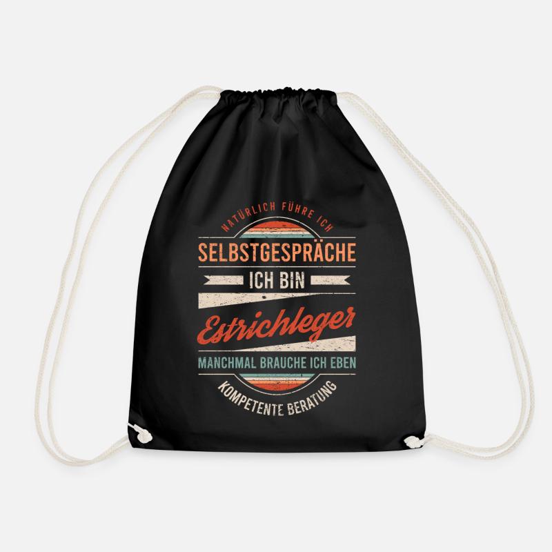 Estrichleger Arbeitskollege Kollege Geschenk Retro - Turnbeutel - Schwarz